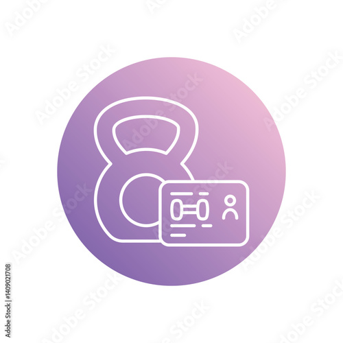 Gym Membership Card icon vector stock illustration