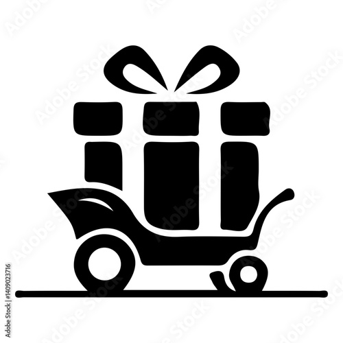 gift box silhouette vector illustration

