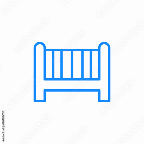 toddler crib icon sign vector