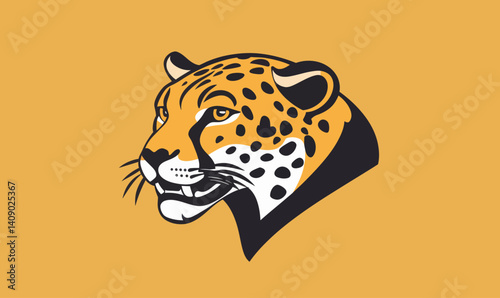 Vector Cartoon Leopard Mascot Head Embodying Speed and Agility for Sports Teams