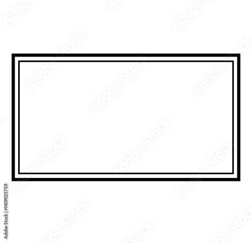 black frame with clipping path on white background