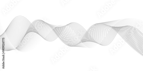 Abstract wavy stripes on white background.Abstract wave element for design. 
