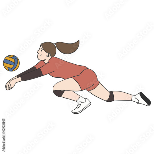 Young female volley ball player