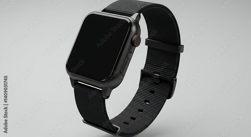 Close-up of a person’s wrist wearing a modern smartwatch with a blank screen. close-up smartwatch. suitable for a mockup Close-up of a person’s wrist wearing a modern smartwatch with a blank screen. close-up smartwatch. suitable for a mockup