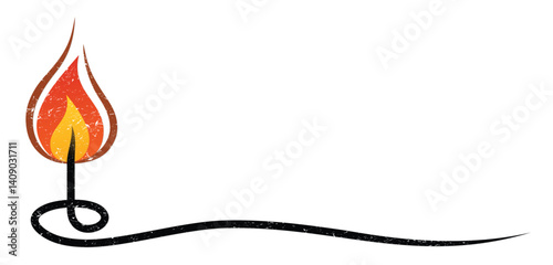 The symbol of a stylized burning flame.
