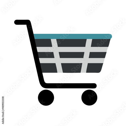 Shopping Cart with Wheels Icon Design