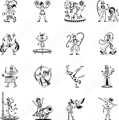 Collection of Moods Hand Drawn Icons 
