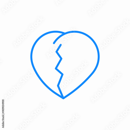 heart apart icon sign vector