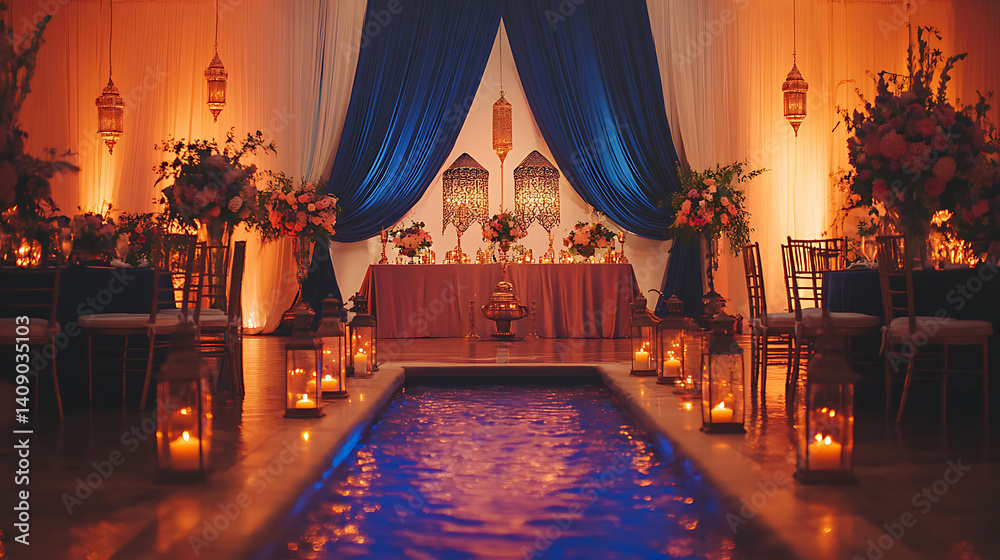 Luxurious wedding scenes in elegant natural and architectural settings, surrounded by florals, candlelight, and evolving romantic atmospheres...