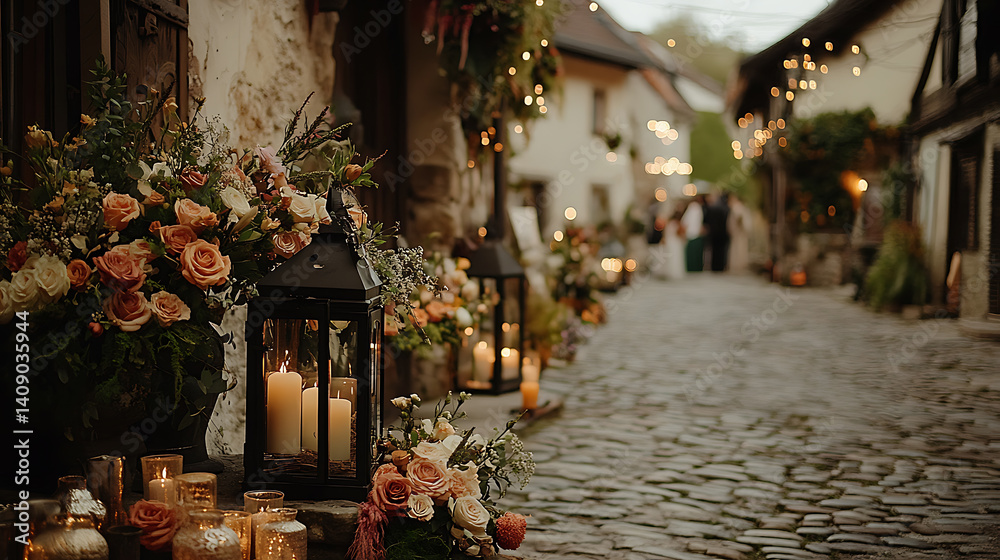 Luxurious wedding scenes in elegant natural and architectural settings, surrounded by florals, candlelight, and evolving romantic atmospheres...