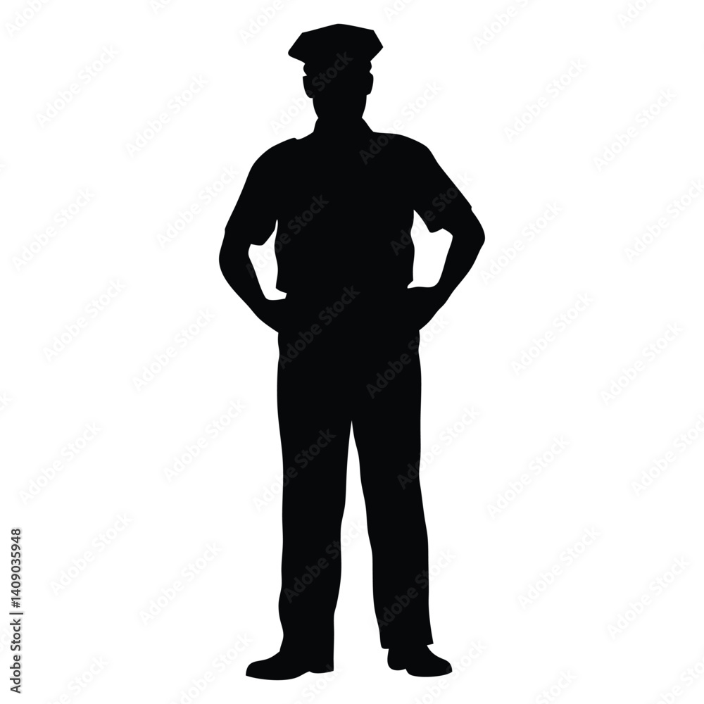 Police officer vector silhouette