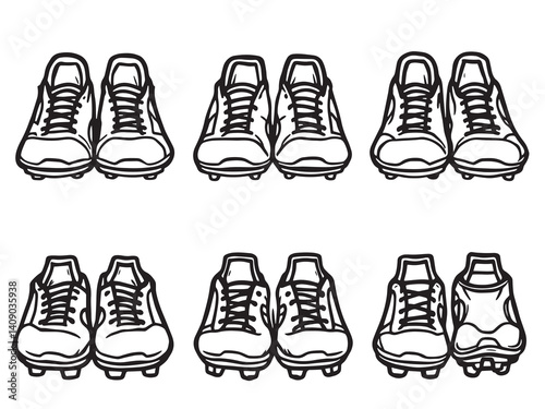 Soccer Cleats Line Art for Sports Decor