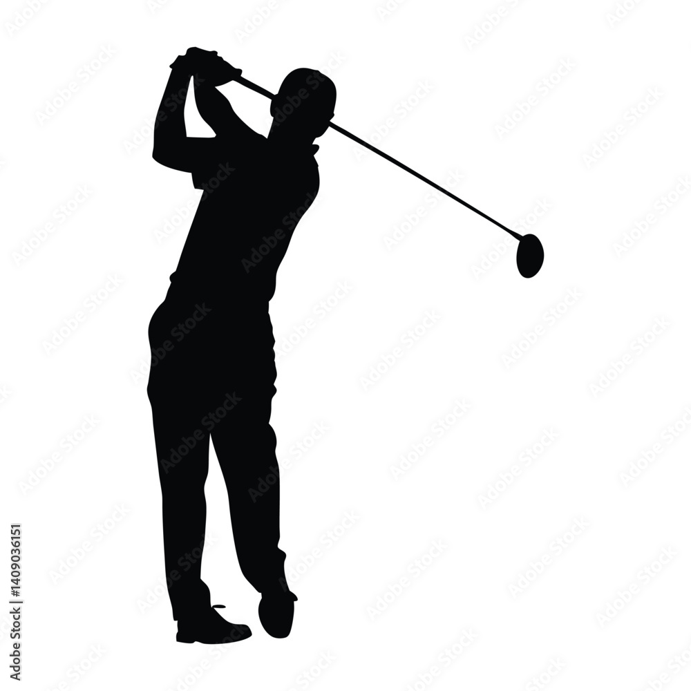 Golf player vector silhouette
