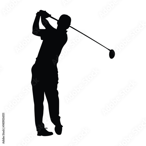 Obraz na płótnie Golf player vector silhouette w salonie