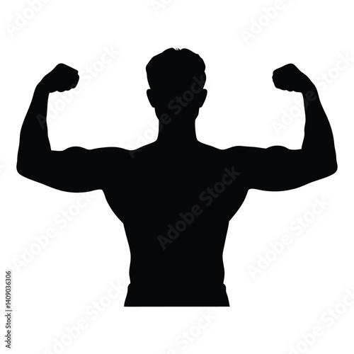 Obraz na płótnie Muscular man vector silhouette w salonie