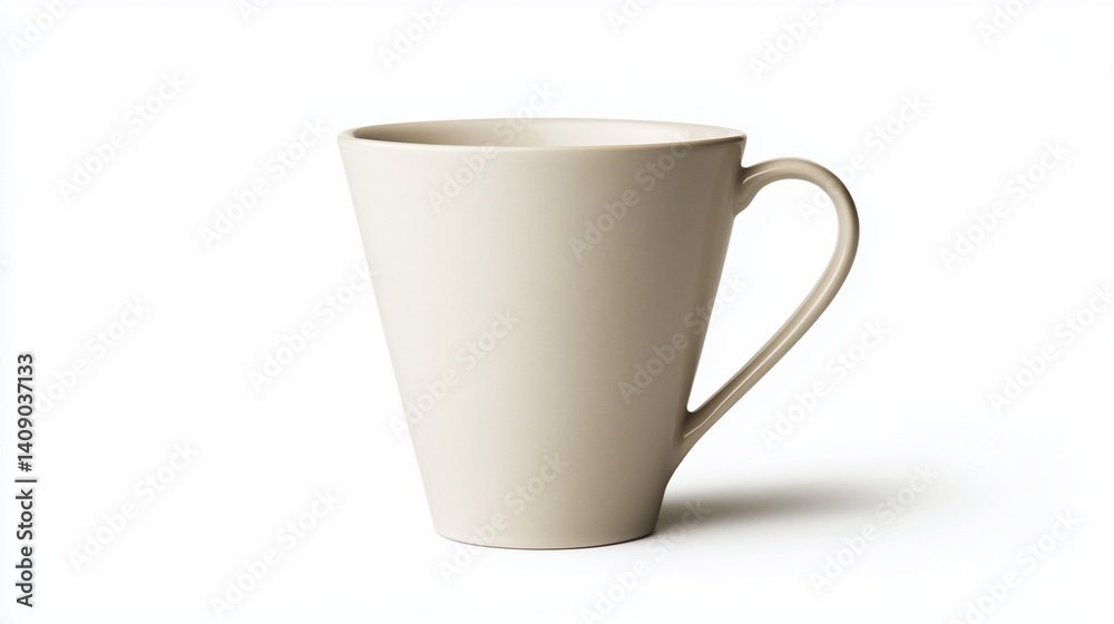 Light beige mug, simple design Light beige mug, simple design