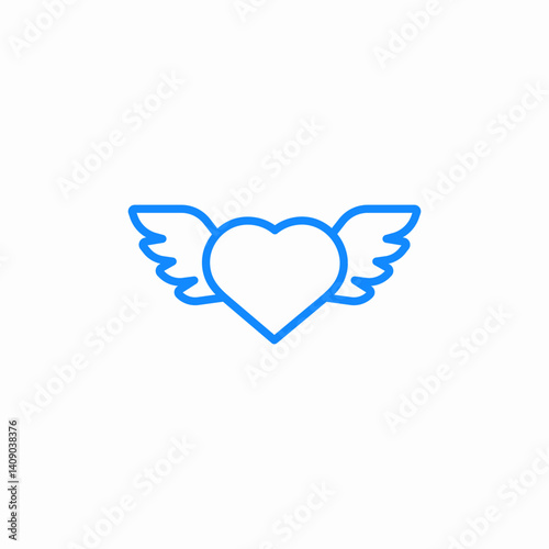 winged heart icon sign vector