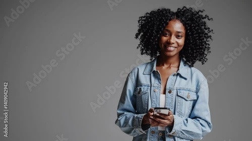 The Joyful Woman with Smartphone