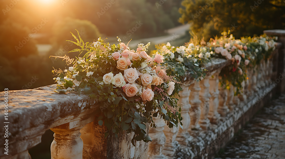 Luxurious wedding scenes in elegant natural and architectural settings, surrounded by florals, candlelight, and evolving romantic atmospheres...