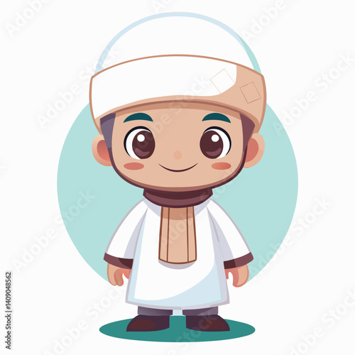 Cartoon boy in traditional clothing