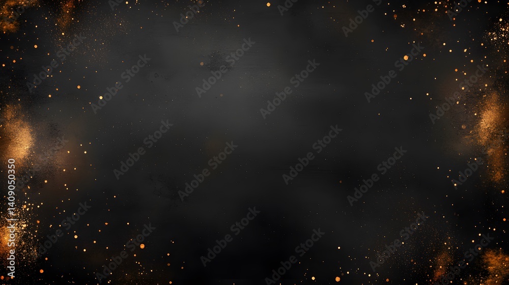 Dark Background with Golden Glitter Sparkle Dark Background with Golden Glitter Sparkle