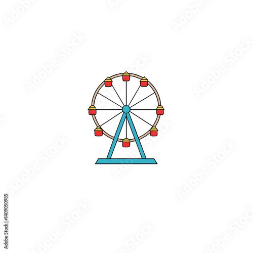 Ferris wheel on white background