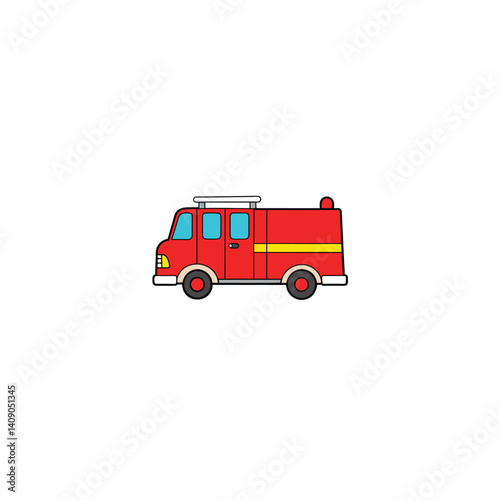 Fire truck on white background