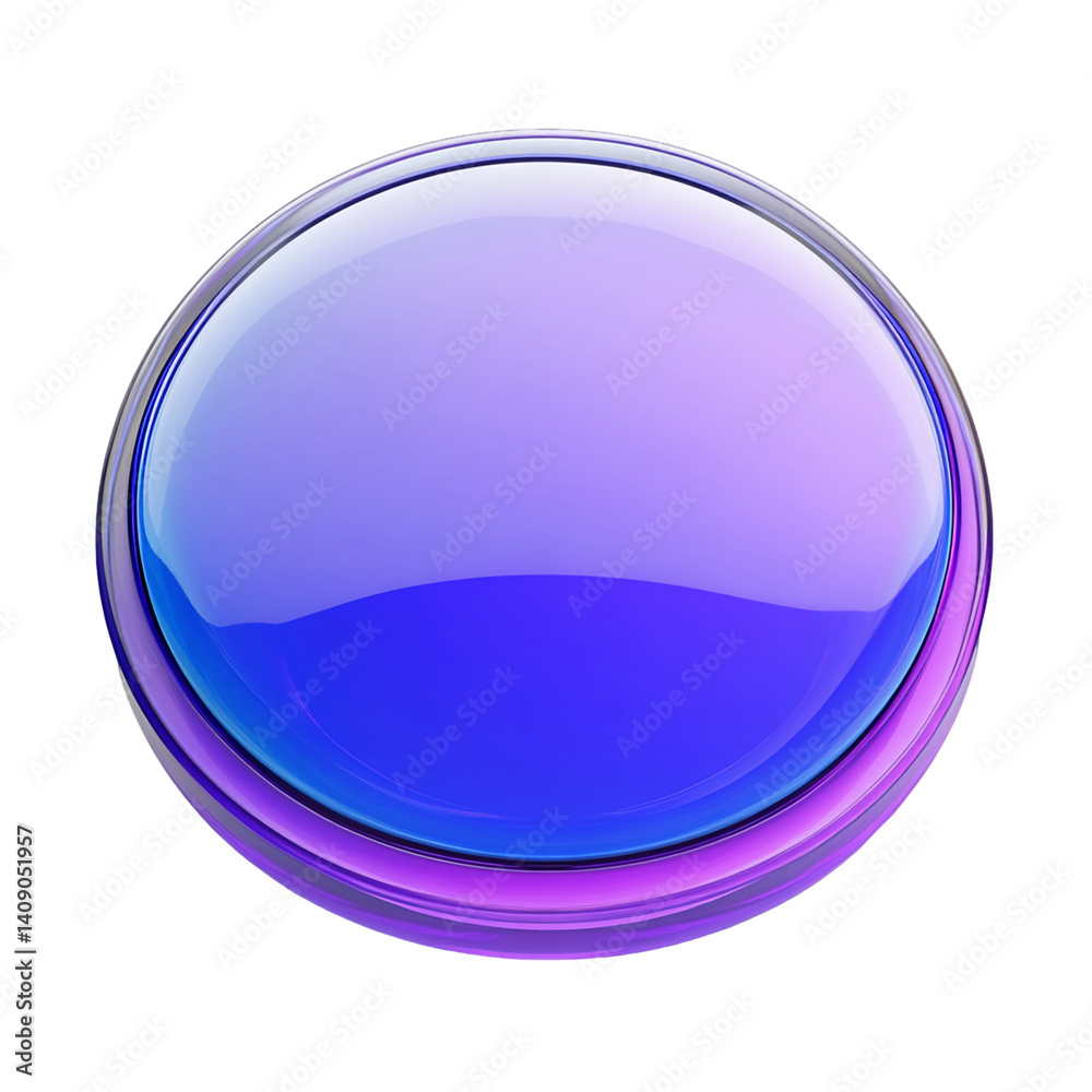 Glossy Purple and Blue Gradient Circle Button, PNG
