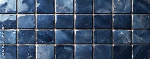 The background texture consists of a square grid pattern with dark blue tiles