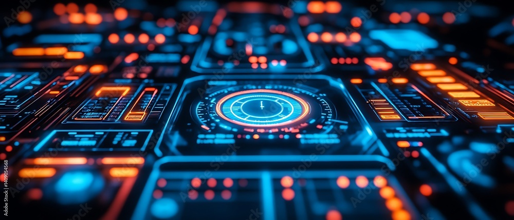Fototapeta premium Futuristic Control Panel Interface