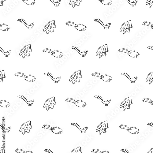 kitchen utensil pattern. kitchenware seamless pattern. doodle kitchen background