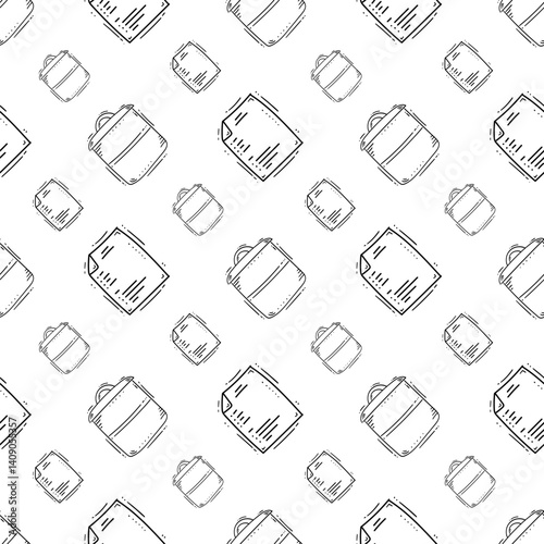 kitchen utensil pattern. kitchenware seamless pattern. doodle kitchen background