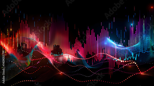 Stock market and exchange. Candle stick graph chart of stock market investment trading. Stock market data. Bullish point, Trend of graph. Vector illustration