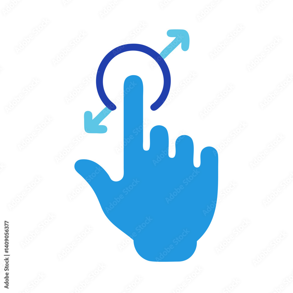 Obraz premium Touch gesture icon with rotating arrow