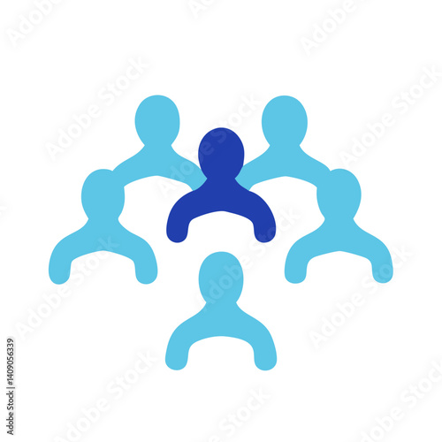 People network icon with five stylized users