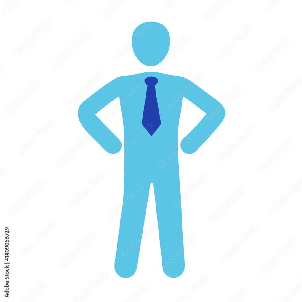 Businessperson standing confidently with tie Businessperson standing confidently with tie