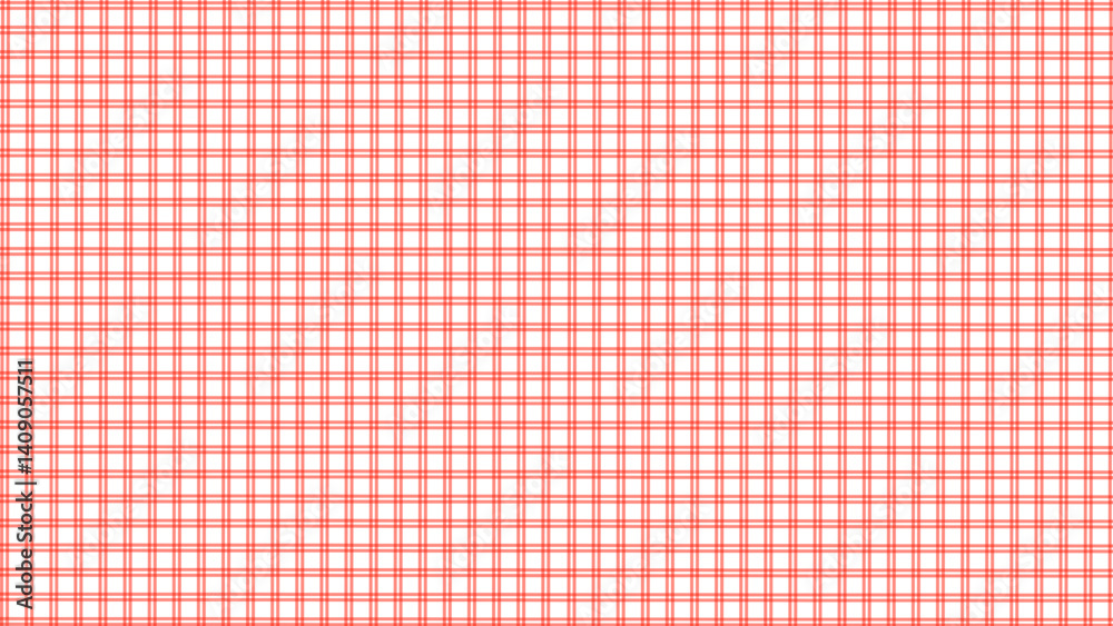 Red and white plaid fabric texture background. Plaid classic checkered seamless pattern.