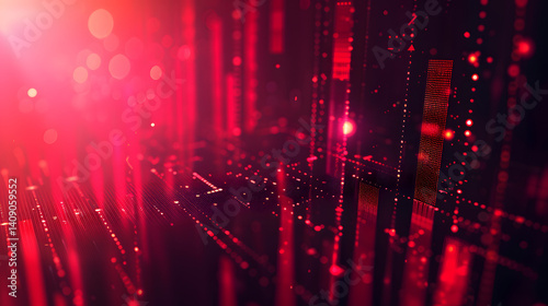 Stock Market Crash Red Abstract Background with Arrow Going Down. Market crash and finance concept backdrop