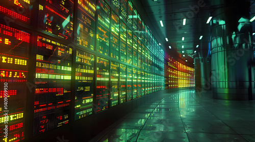 Stock market display at night