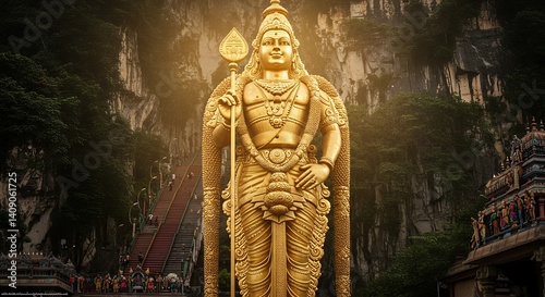 Illustration of Lord Murugan, Hindu God of War and Victory