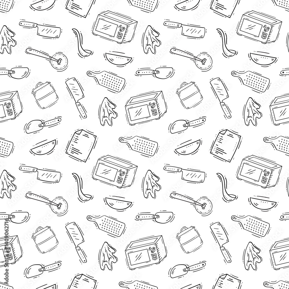 kitchen utensil pattern. kitchenware seamless pattern. doodle kitchen background kitchen utensil pattern. kitchenware seamless pattern. doodle kitchen background