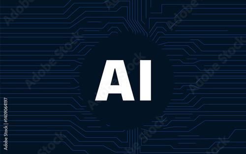 Abstract AI background with AI inscription vector background
Artificial intelligence background vector abstract