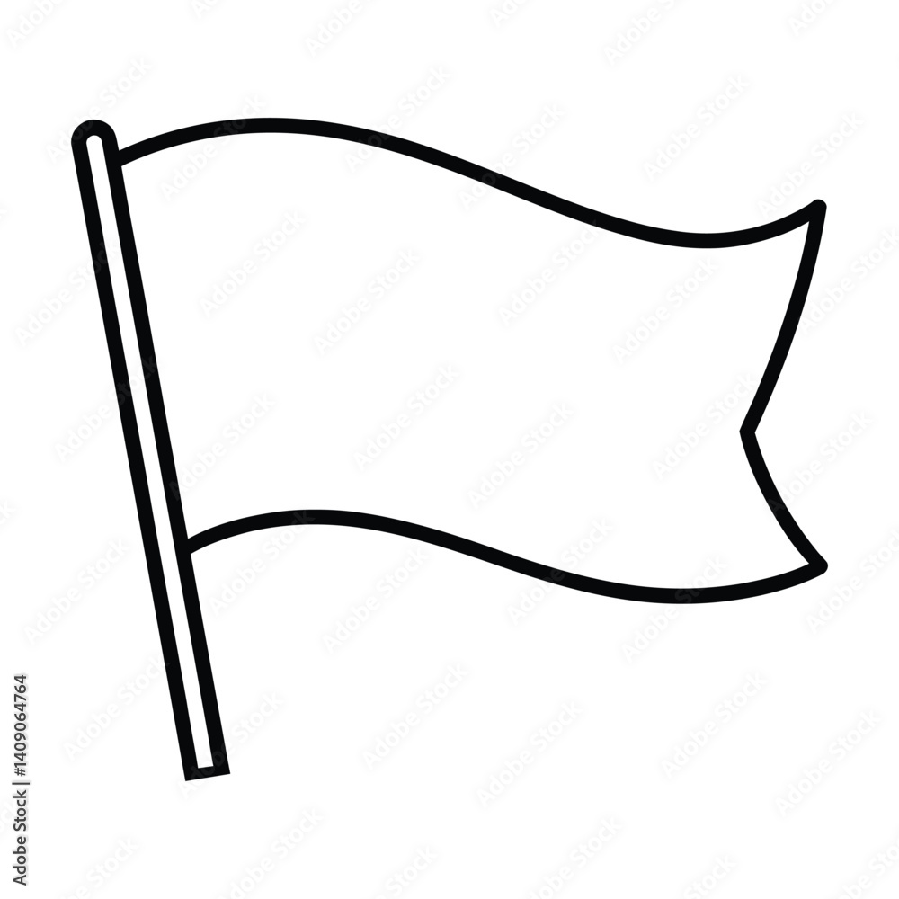Finish Flag Line Art, Silhouette, Vector, Icon, Logo, White Background. Finish Flag Line Art, Silhouette, Vector, Icon, Logo, White Background.