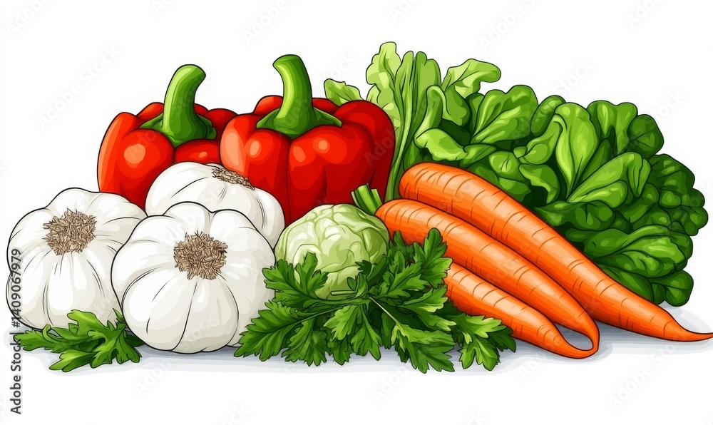 Fruits and vegetables illustrated in a bright pixel art style on a clean white background Fruits and vegetables illustrated in a bright pixel art style on a clean white background