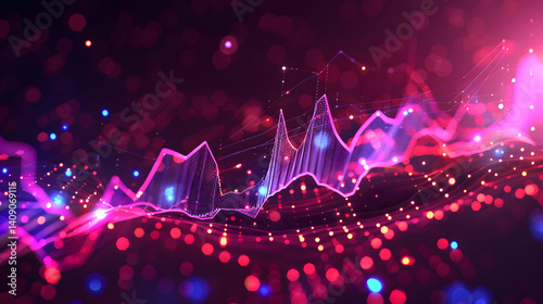 Stock market or forex trading graph in graphic double exposure concept