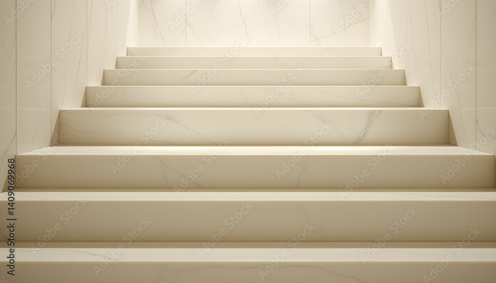 Fototapeta premium Elegant Marble Staircase Leading to an Unknown Destination