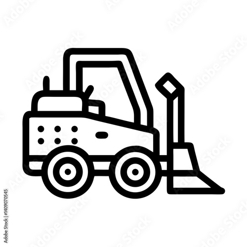 Skid Steer Loader Construction Machine Icon Design