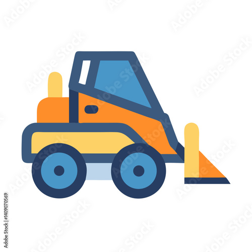 Skid Steer Loader Construction Machine Icon Design
