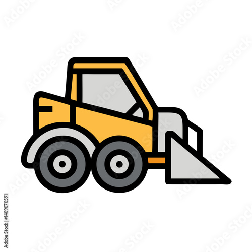 Skid Steer Loader Construction Machine Icon Design