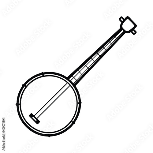 banjo isolated on white background